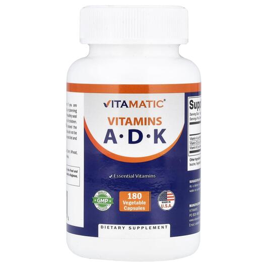 Основное фото товара Vitamatic, Витамины, Vitamins A D K, 180 капсул