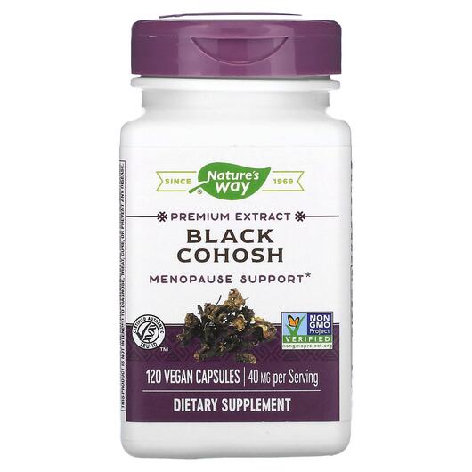 Основне фото товара Nature's Way, Black Cohosh 40 mg, Чорний кохош 40 мг, 120 ка