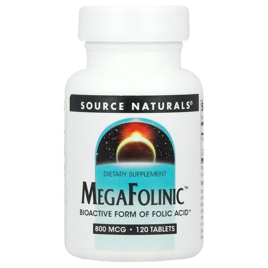 Основне фото товара Source Naturals, MegaFolinic, Фолінова кислота, 120 таблеток