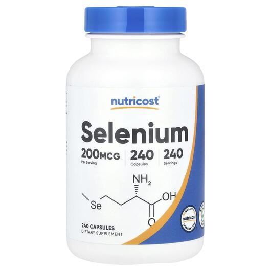 Основне фото товара Nutricost, Selenium 200 mcg, Селен, 240 капсул