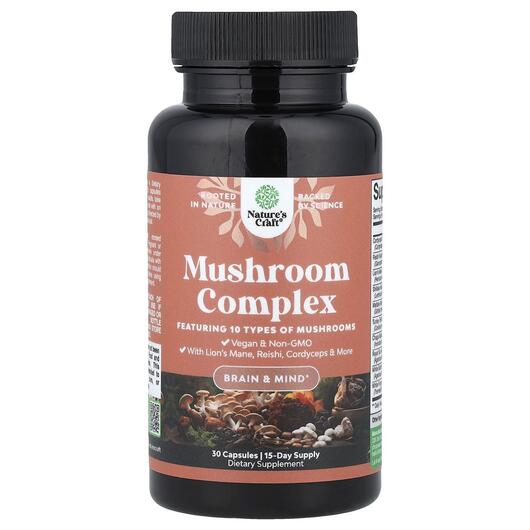 Основне фото товара Nature's Craft, Mushroom Complex, Гриби, 30 капсул