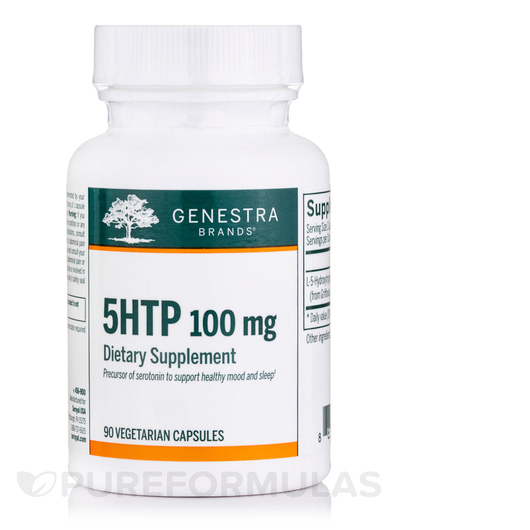 Основне фото товара Genestra, 5HTP 100 mg, 5-гідрокситриптофан, 90 капсул