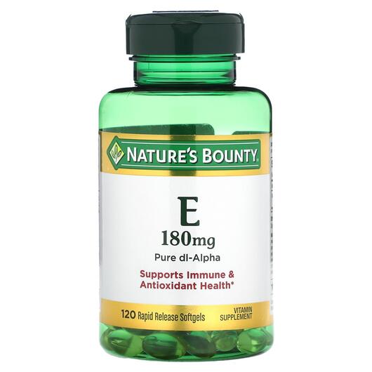 Основне фото товара Vitamin E 180 mg, Вітамін E Токофероли, 120 Rapid Release Softgel
