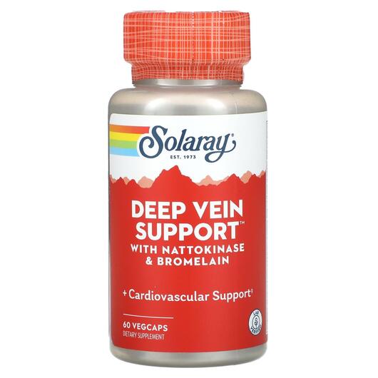Основне фото товара Solaray, Deep Vein Support, Підтримка вен ніг, 60 капсул