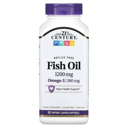 Основне фото товара 21st Century, Fish Oil Omega-3 1200 mg, Омега 3, 90 капсул