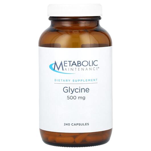 Основне фото товара Metabolic Maintenance, Glycine 500 mg, L-Гліцин, 250 капсул
