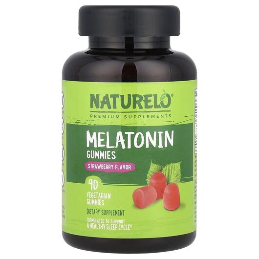 Основне фото товара Naturelo, Melatonin Gummies Strawberry, Мелатонін, 90 таблеток