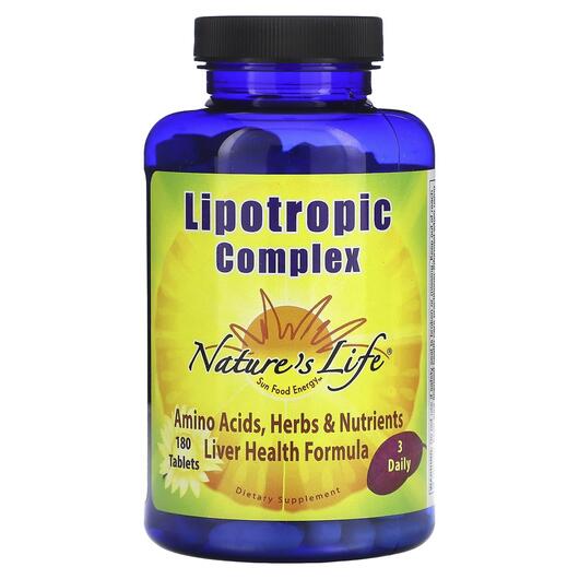 Основне фото товара Natures Life, Lipotropic Complex, Підтримка печінки, 180 таблеток