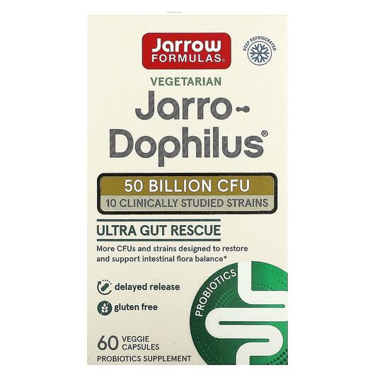 Основное фото товара Jarrow Formulas, Пробиотики, Ultra Jarro-Dophilus, 60 капсул