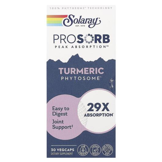 Основне фото товара Solaray, Turmeric Phytosome, Екстракт кореня куркуми, 30 Vegcaps