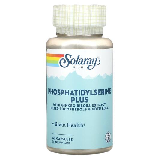 Основне фото товара Solaray, Phosphatidylserine Plus, Фосфатидилсерин, 60 капсул