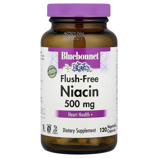 Основне фото товара Bluebonnet Nutrition, Niacin 500 mg, Ніацин 500 мг, 120 капсул