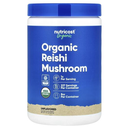 Основне фото товара Nutricost, Organic Reishi Mushroom Unflavored, Гриби, 227 г