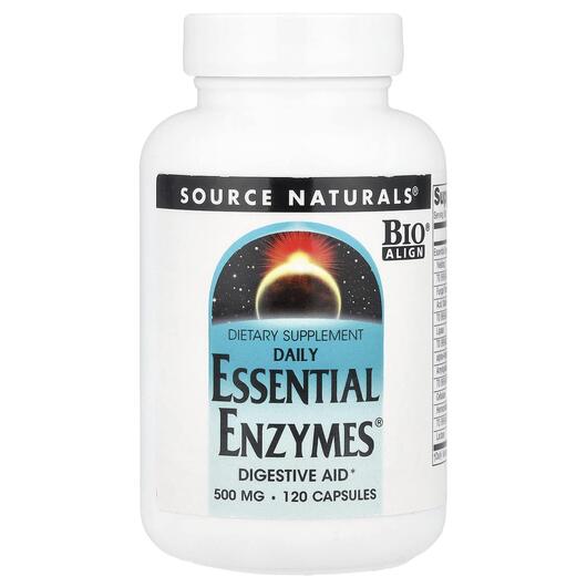Основне фото товара Daily Essential Enzymes 500 mg, Ферменти, 120 капсул