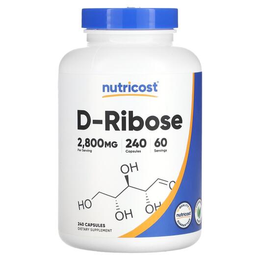 Основне фото товара Nutricost, D-Ribose 2800 mg, D-рибоза, 240 капсул
