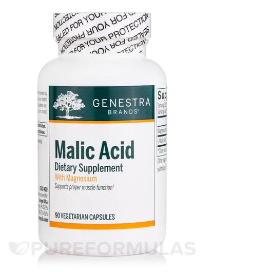 Основне фото товара Genestra, Malic Acid, Яблучна кислота, 90 капсул