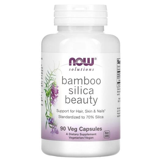 Основне фото товара NOW, Bamboo Silica Beauty, Бамбук Вітаміни для волосся, 90 капсул