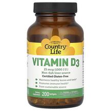 Вітамін D3 1000 МЕ Vitamin D3 1000 IU 200 Country