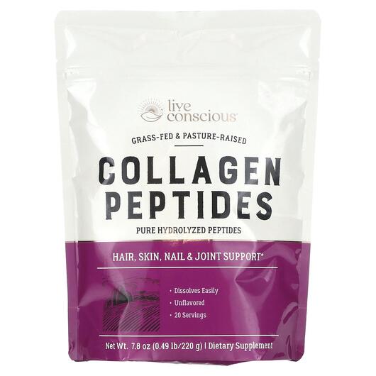 Основне фото товара Live Conscious, Collagen Peptides Unflavored, Колаген, 220 г