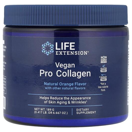 Основне фото товара Life Extension, Vegan Pro Collagen Natural Orange, Колаген, 189 г