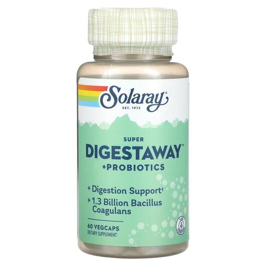 Основне фото товара Solaray, Super Digestaway + Probiotics, Пробіотики, 60 капсул
