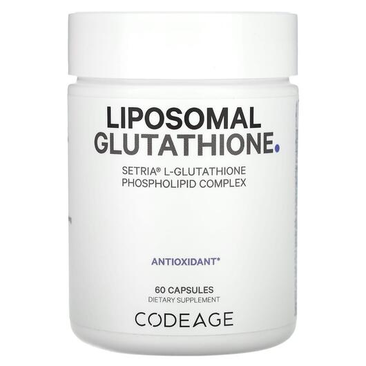 Основне фото товара CodeAge, Antioxidant Lipsomal Glutathione, L-Глутатіон, 60 капсул