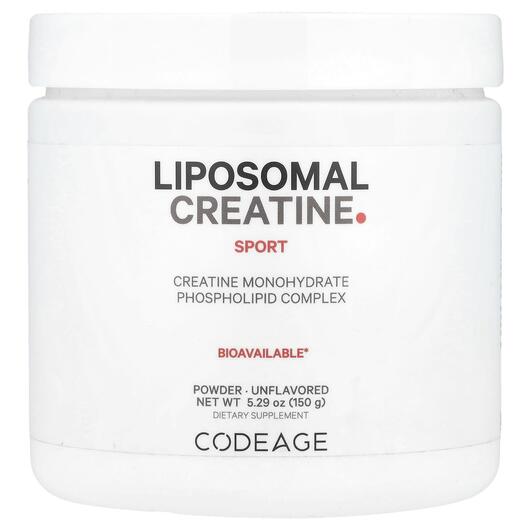 Основне фото товара Liposomal Creatine Monohydrate Powder Unflavored, Креатин, 150 г