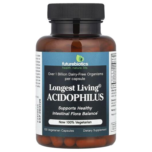 Основне фото товара Longest Living Acidophilus, Ацидофільні бактерії, 100 капсул
