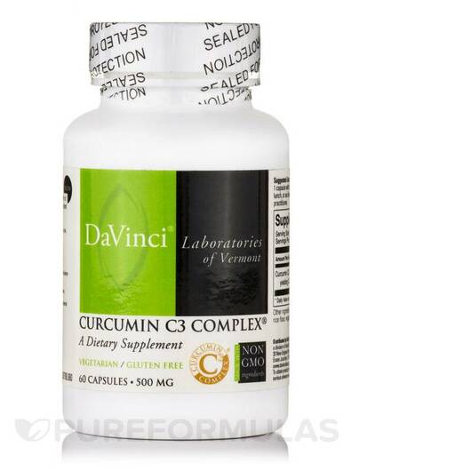 Основне фото товара DaVinci Laboratories, Curcumin C3 Complex, Куркумін, 60 капсул
