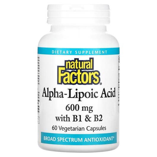 Основне фото товара Alpha-Lipoic Acid with B1 & B2 600 mg, Альфа-ліпоєва, 60 капс