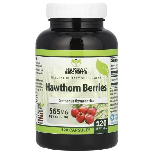 Основне фото товара Herbal Secrets, Hawthorn Berries 565 mg, Глід, 120 капсул