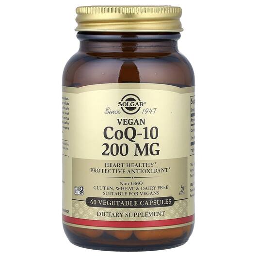 Основне фото товара Solgar, Vegetarian CoQ-10 200 mg, Коензим Q-10 200 мг, 60 капсул