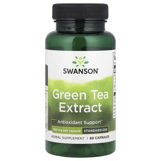 Основне фото товара Green Tea Extract 500 mg, Екстракт Зеленого Чаю, 60 капсул