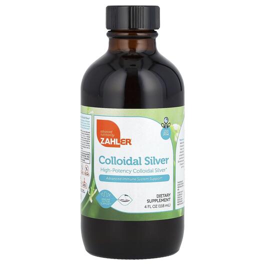 Основне фото товара Zahler, Colloidal Silver 100 PPM, Колоїдне срібло, 118 мл