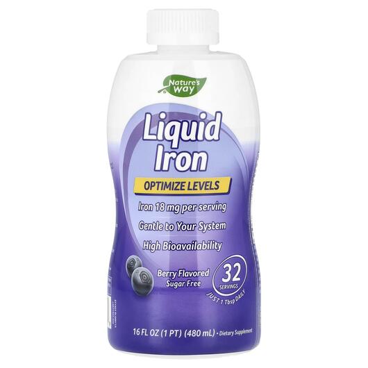 Основне фото товара Nature's Way, Liquid Iron Berry, Залізо, 480 мл
