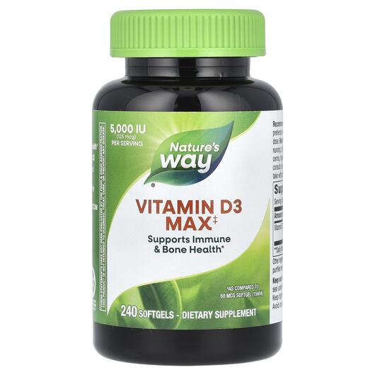 Основне фото товара Nature's Way, Vitamin D3 5000 IU, Вітамін D3 5000 МО, 240 ка