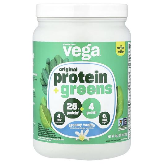Основне фото товара Plant-Based Original Protein + Greens Creamy Vanilla, Протеїн, 51