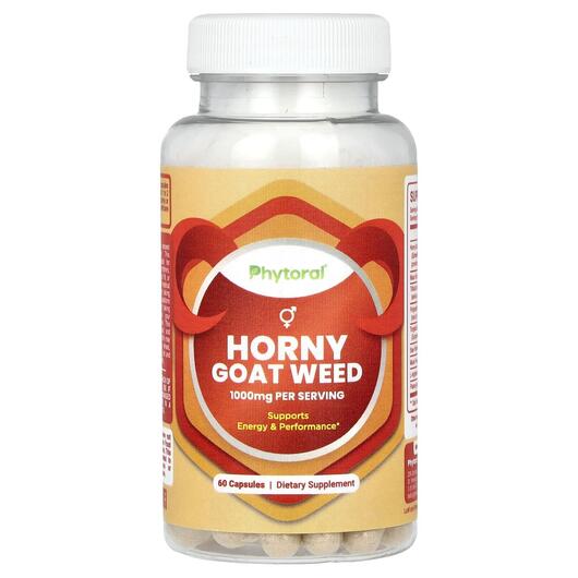 Основне фото товара Phytoral, Horny Goat Weed 1000 mg, Горянка, 60 капсул