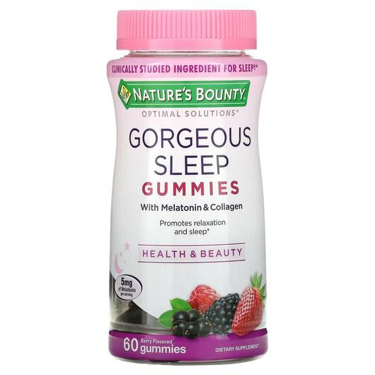 Основне фото товара Gorgeous Sleep Gummies Berry, Підтримка здорового сну, 60 конфет