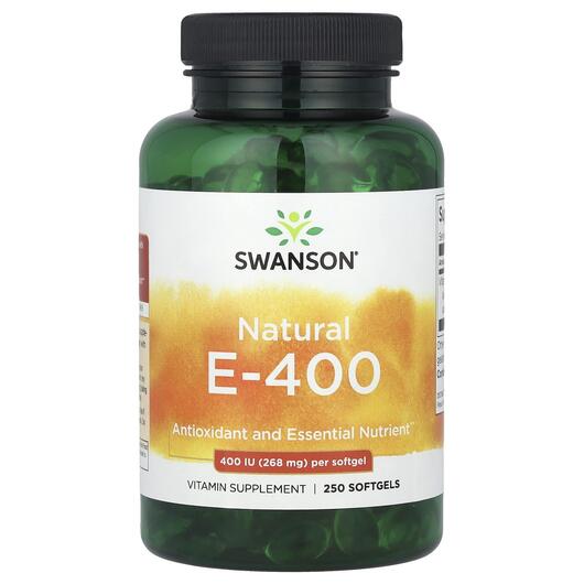 Основне фото товара Swanson, E 400 IU, Вітамін E, 250 капсул