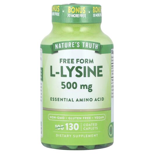 Основне фото товара Nature's Truth, L-Lysine 500 mg, L-Лізин, 130 таблеток