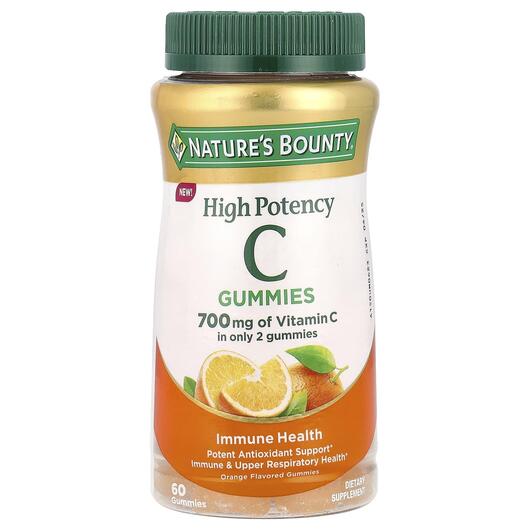 Основне фото товара Vitamin C Gummies High Potency Orange, Вітамін C Жувальний, 60 та
