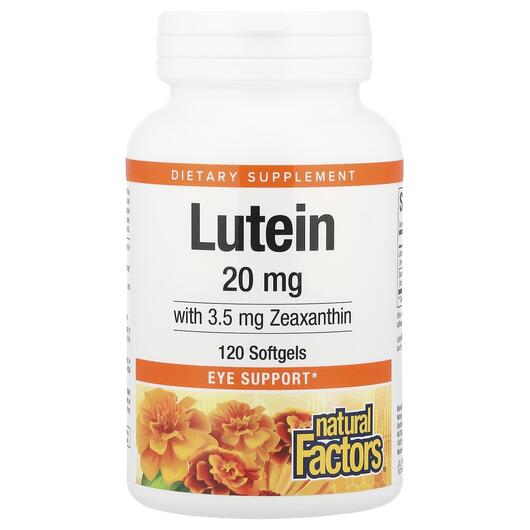 Основне фото товара Natural Factors, Lutein 20 mg 120, Лютеїн, 120 капсул