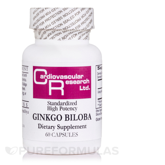 Основне фото товара Ginkgo Biloba Standardized High Potency, Гінкго Білоба, 60 капсул
