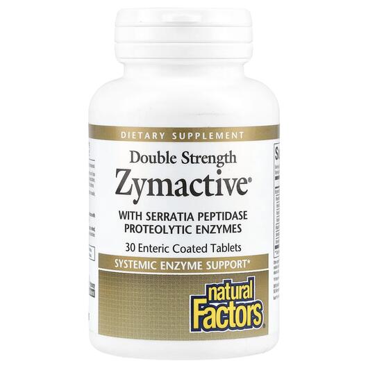 Основне фото товара Natural Factors, Double Strength Zymactive, Ферменти, 30 таблеток