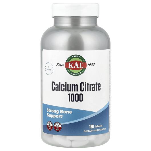 Основне фото товара KAL, Calcium Citrate 1000, Цитрат Кальцію 1000 мг, 180 таблеток