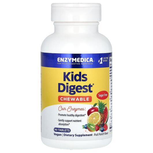 Основне фото товара Kids Digest Chewable, Травні ферменти для дітей, 90 Chewable