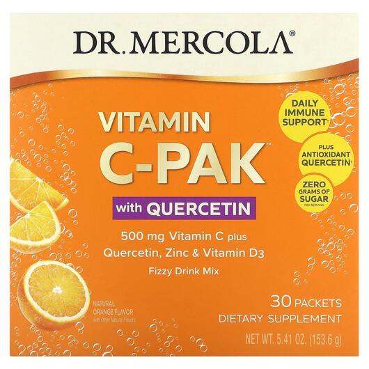 Основне фото товара Vitamin C-PAK with Quercetin Natural Orange, Кверцетин, 5.12 g Ea