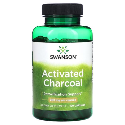 Основне фото товара Activated Charcoal 260 mg, Активоване вугілля, 120 капсул