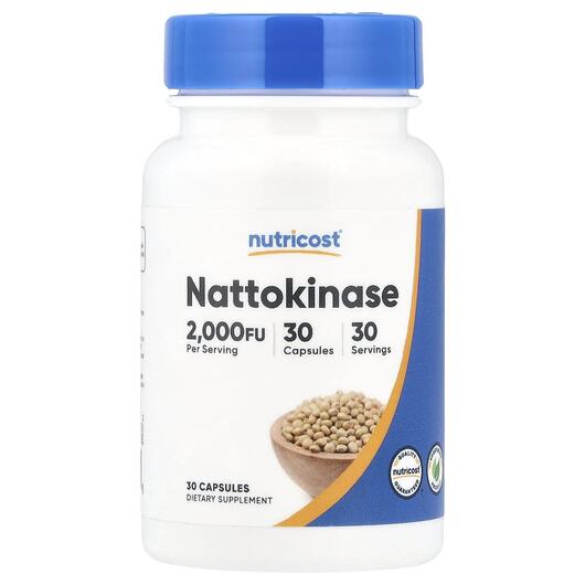 Основне фото товара Nutricost, Nattokinase 2000 FU, Наттокіназа, 30 капсул